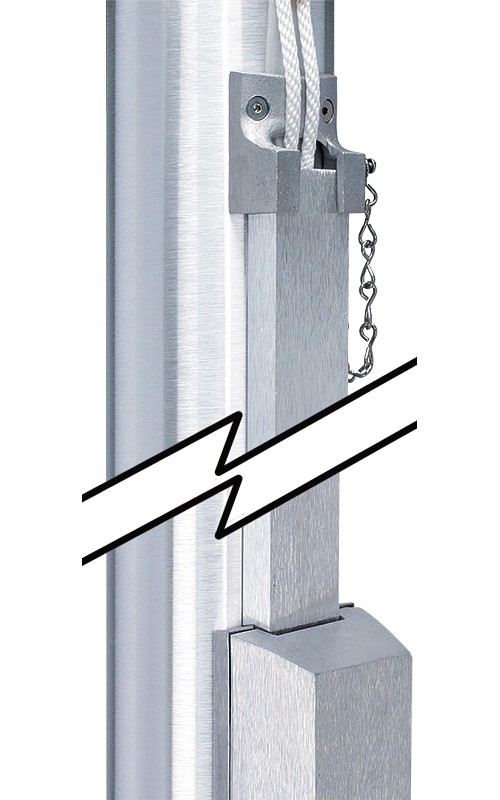 Cleat cover and Halyard Channel for 5" - 6" Butt Diameter Shaft